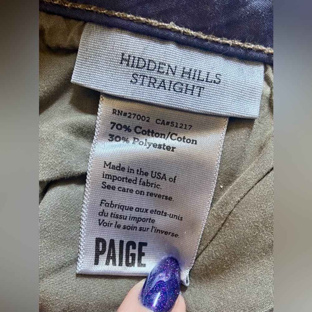 ✨HOST PICK✨ PAIGE Hidden Hills Straight Leg Woman’s’ Denim Jeans Size 26W x 33L - Picture 7 of 9